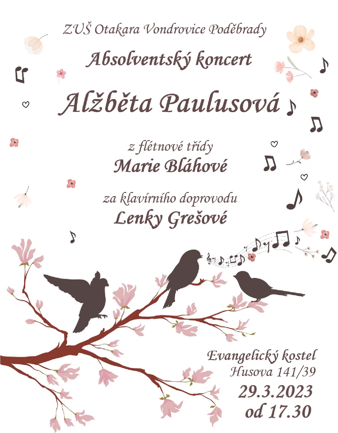 Absolventský koncert Alžběty Paulusové