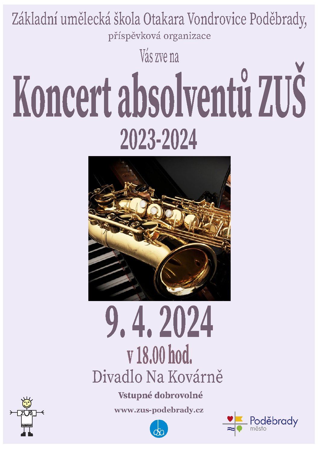 Absolventský koncert 9. 4. 2024 od 18. hod. v Divadle Na Kovárně