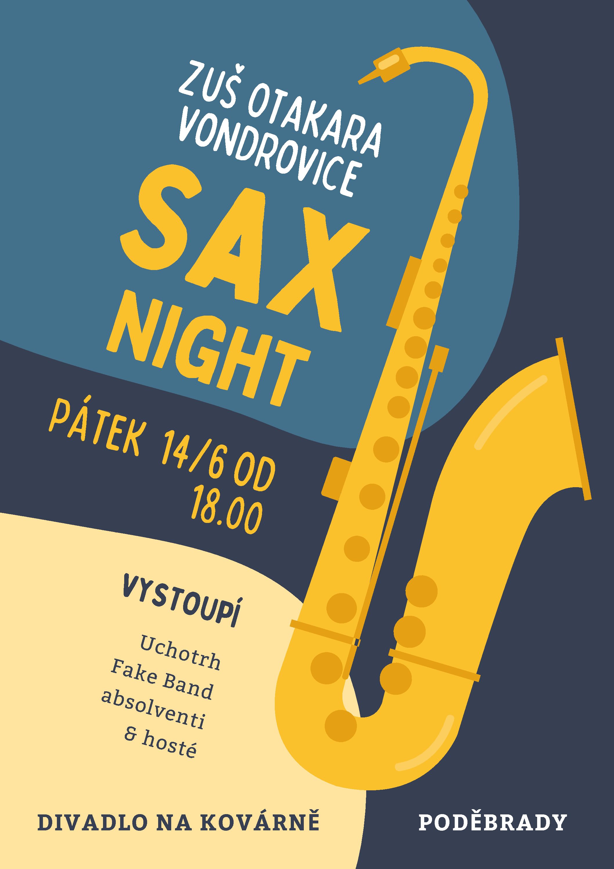 Saxofonový večer 14.6.2024 od 18. hodin v Divadle Na Kovárně